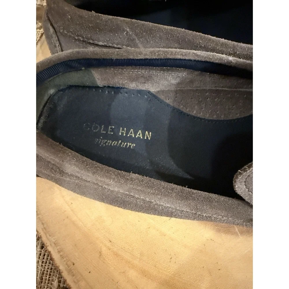 Cole Haan‎ Shoes Grand OS Loafer Driving Moccasins Natural Suede Sz 11.5 M Grey